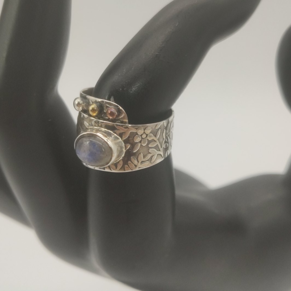 Custom  Labradorite  Sterling Silver Ring💎 - Picture 6 of 11